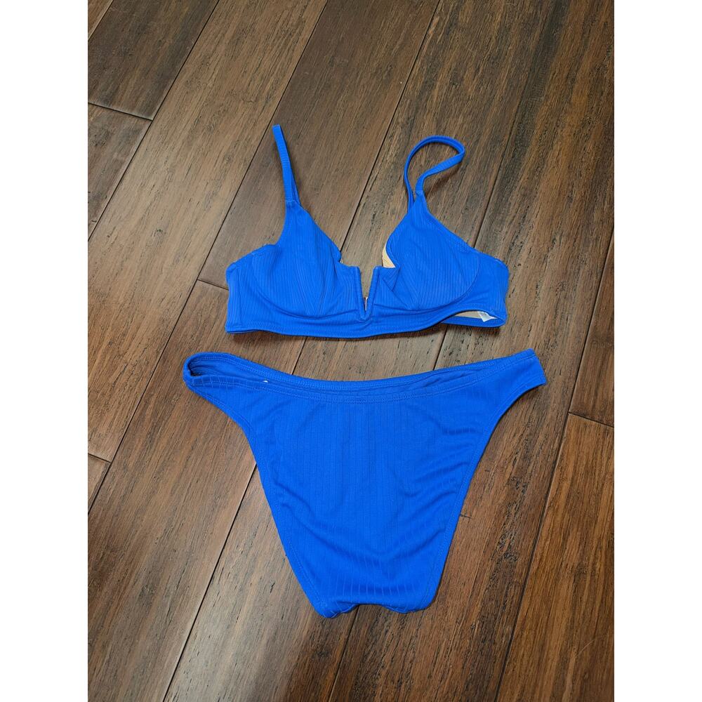 Bright Blue Sand & Shore 2pc Bikini Swim Suit M Medium